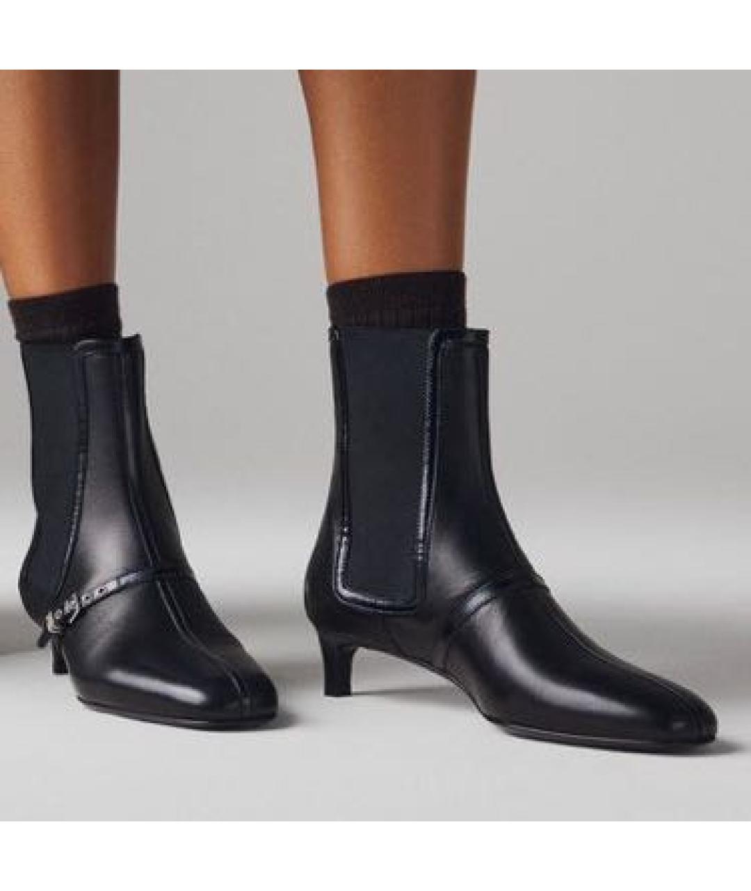 HERMES Черные кожаные ботильоны, фото 6