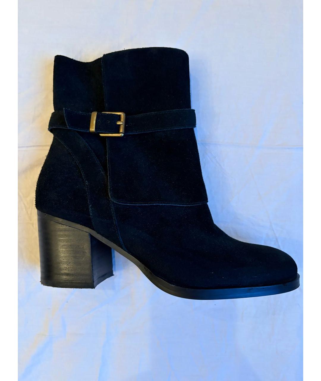 RALPH LAUREN Черные замшевые полусапоги, фото 5