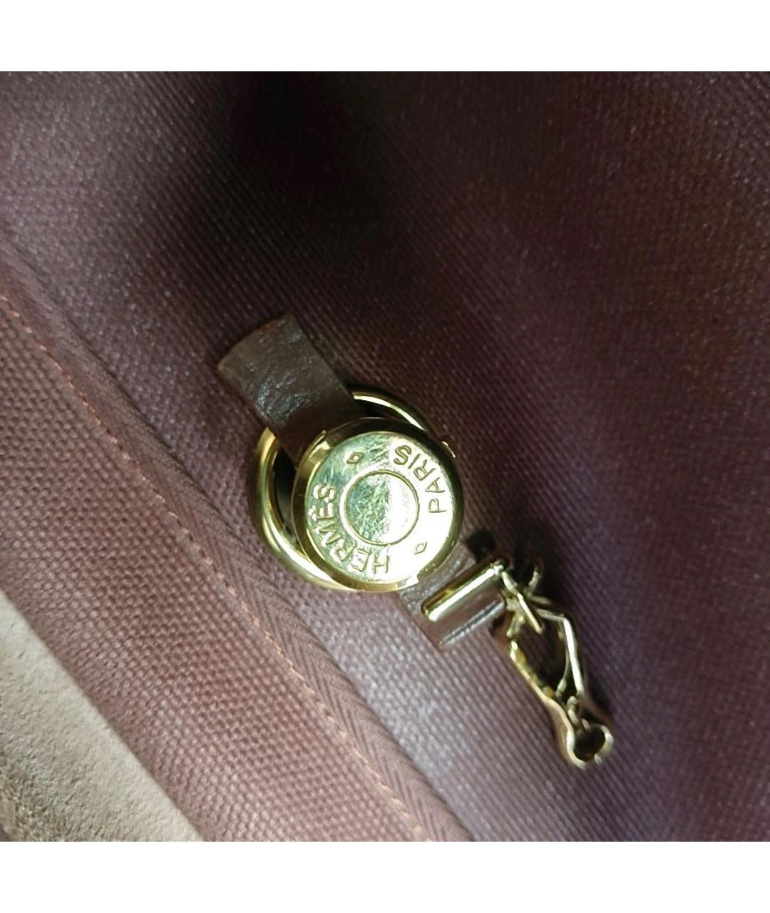 HERMES Бордовая кожаная сумка с короткими ручками, фото 5