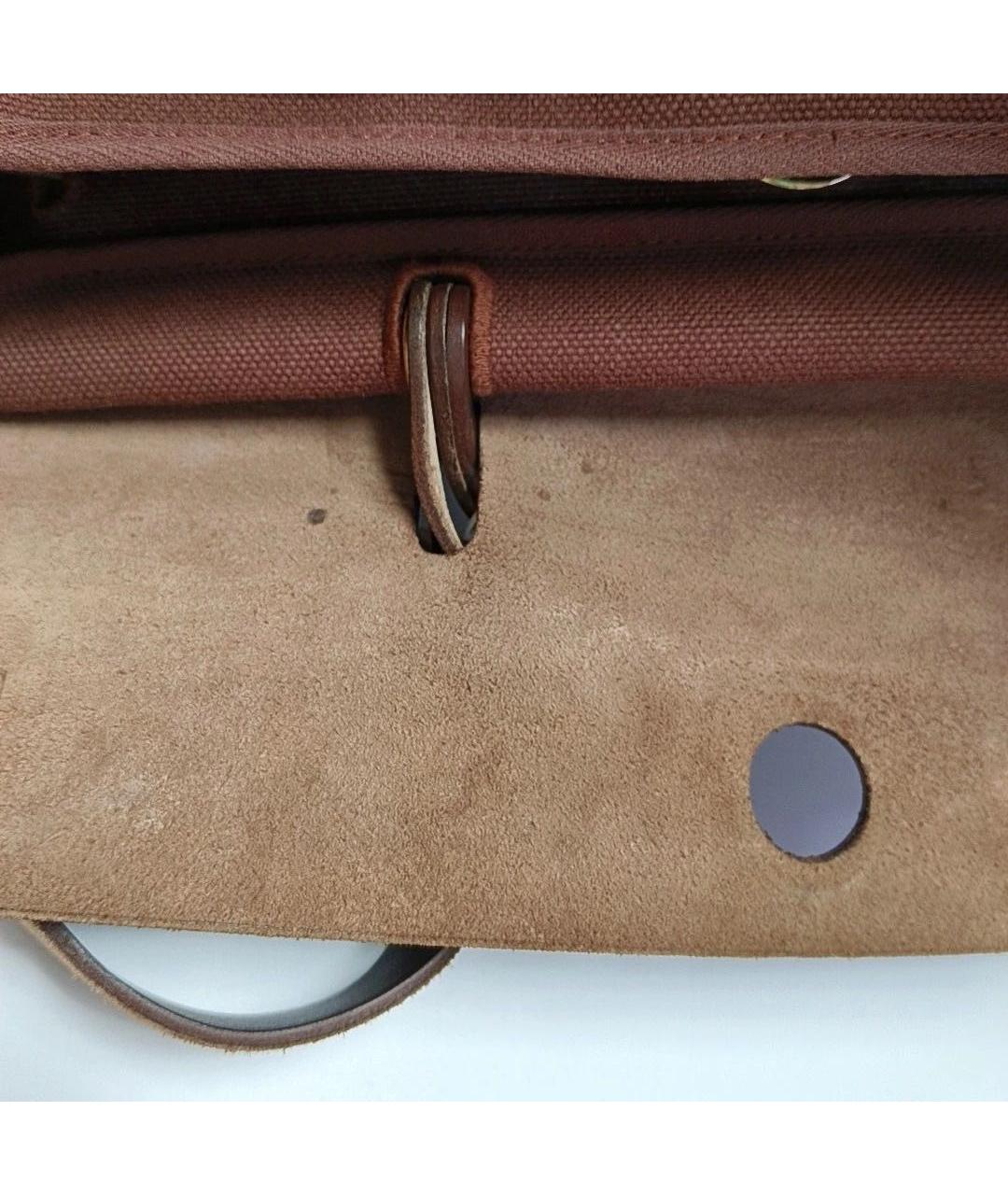 HERMES Бордовая кожаная сумка с короткими ручками, фото 6