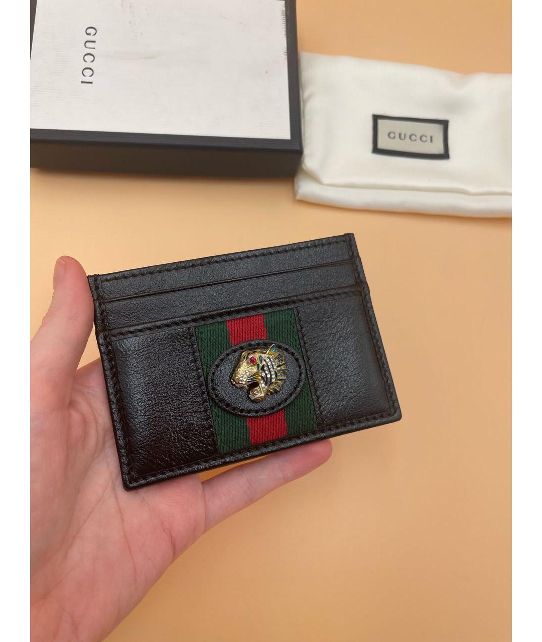 GUCCI Черный кожаный кардхолдер, фото 3