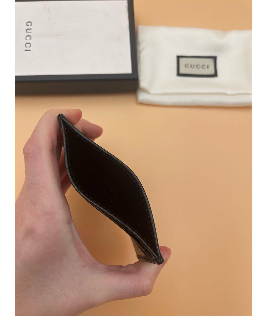 GUCCI Черный кожаный кардхолдер, фото 4