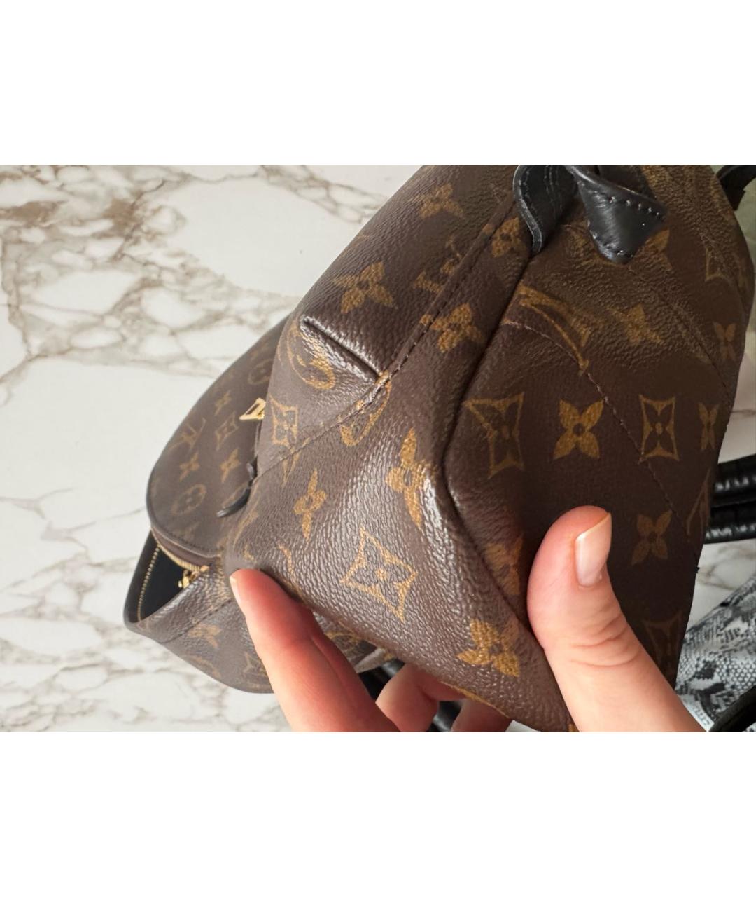 LOUIS VUITTON Коричневый кожаный рюкзак, фото 8