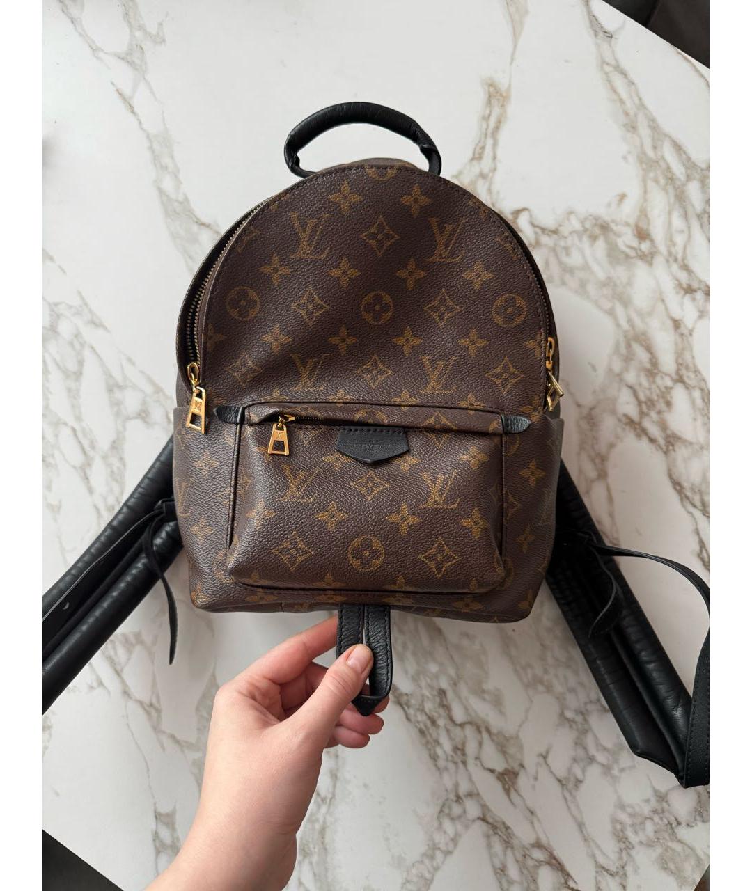 LOUIS VUITTON Коричневый кожаный рюкзак, фото 9