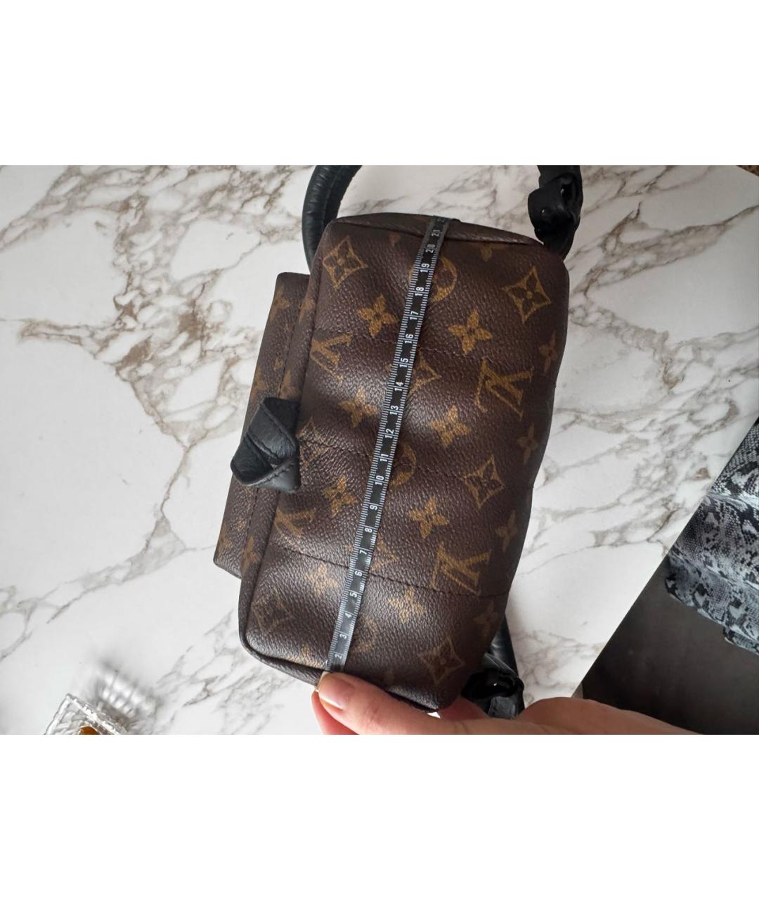 LOUIS VUITTON Коричневый кожаный рюкзак, фото 7