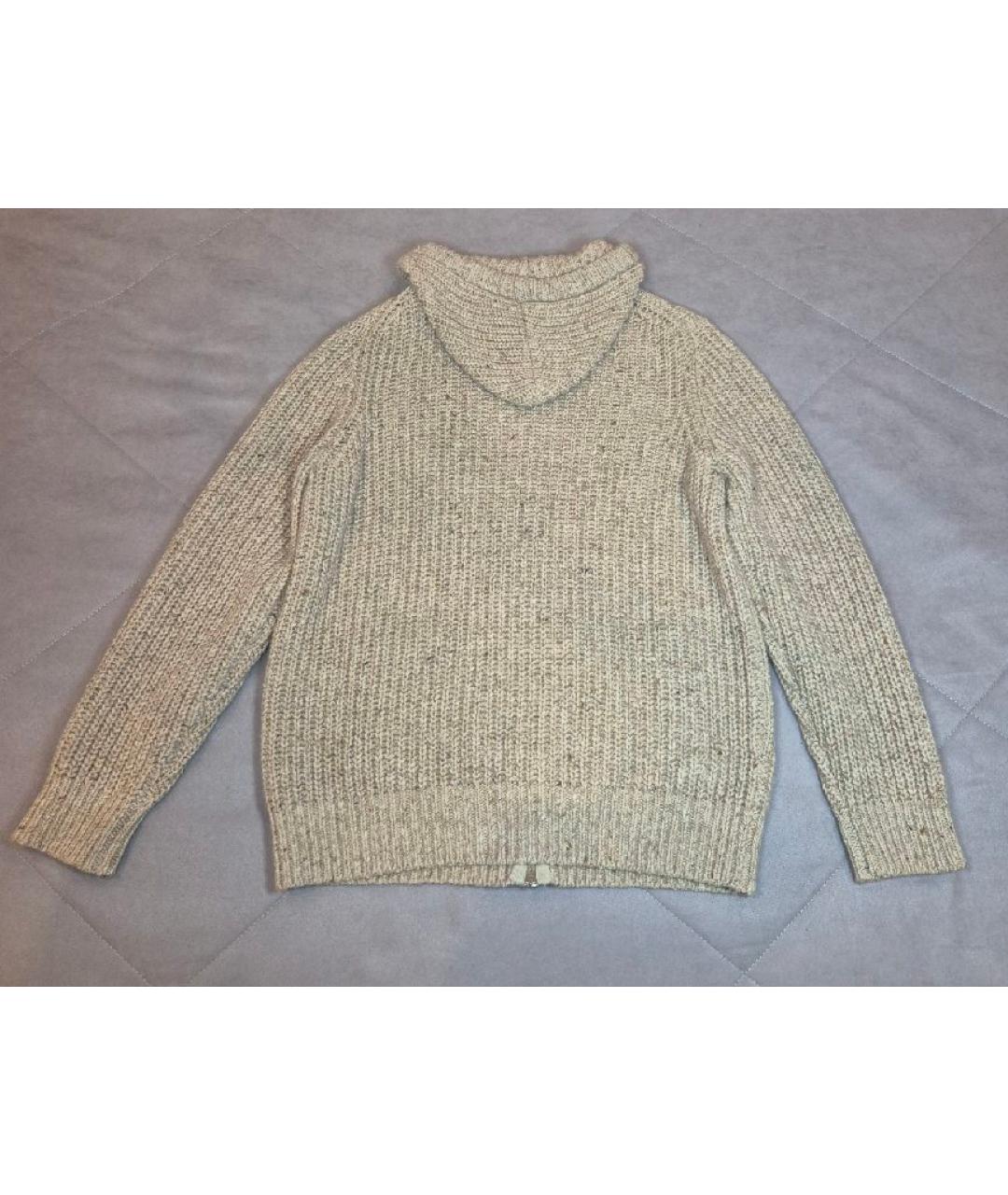 BRUNELLO CUCINELLI Бежевый шерстяной кардиган, фото 2