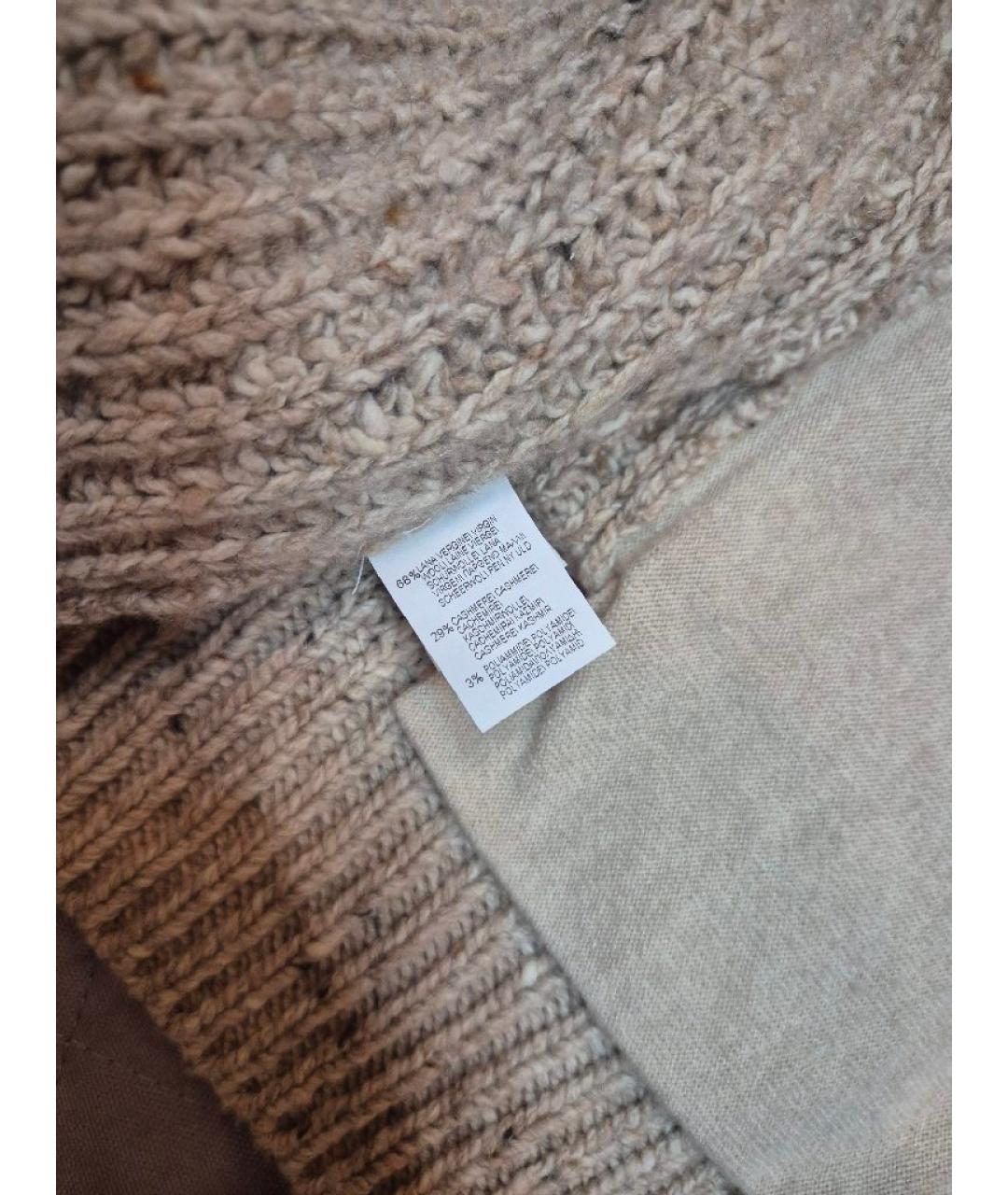 BRUNELLO CUCINELLI Бежевый шерстяной кардиган, фото 4