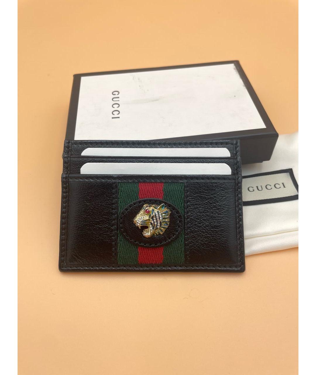 GUCCI Черный кожаный кардхолдер, фото 4