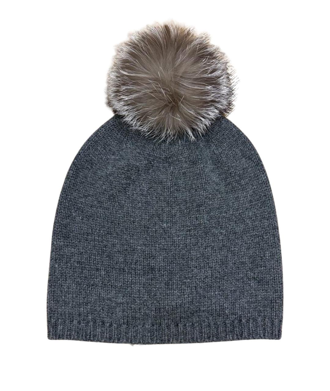 MAX MARA Серая кашемировая шапка, фото 1