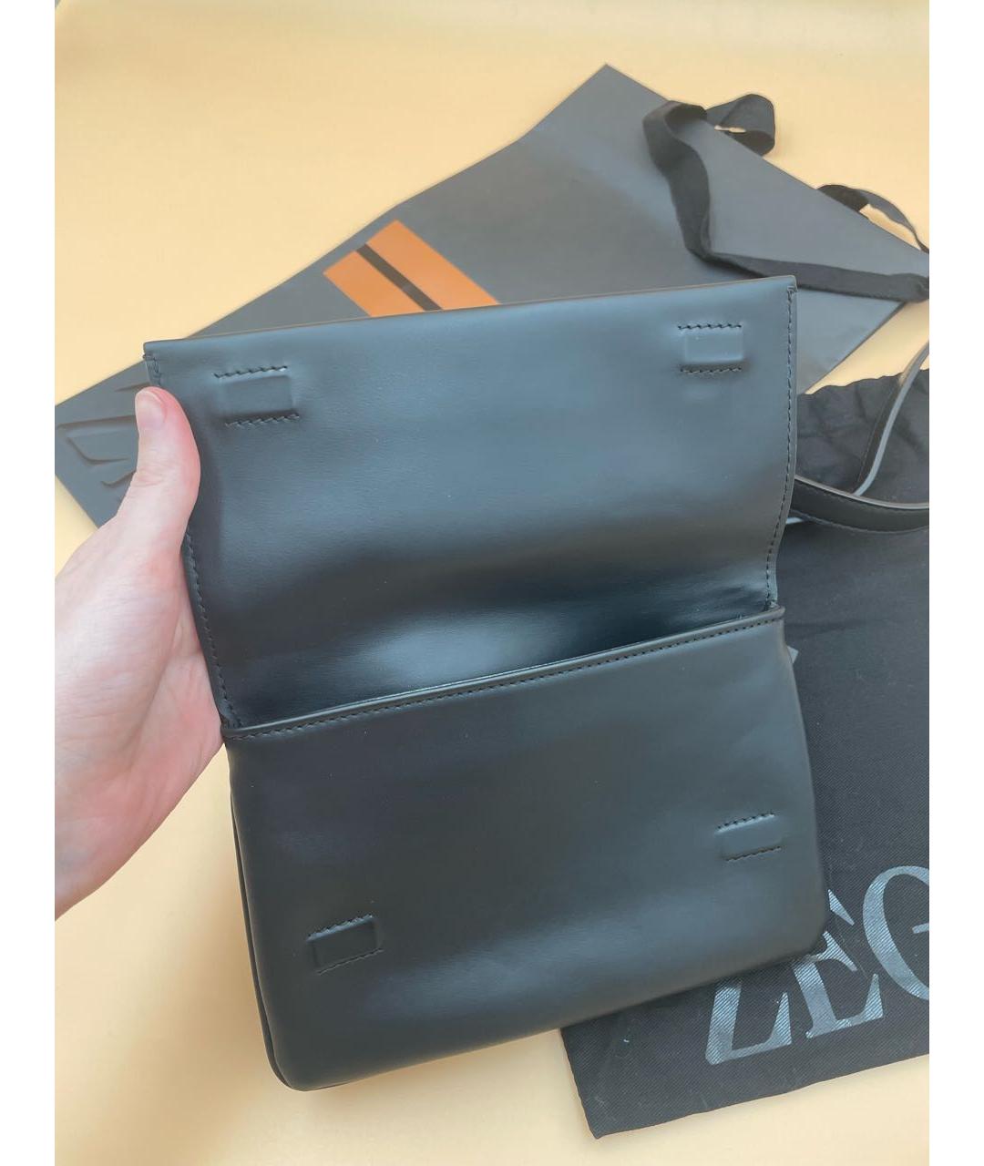 ZEGNA Черная кожаная сумка на плечо, фото 8