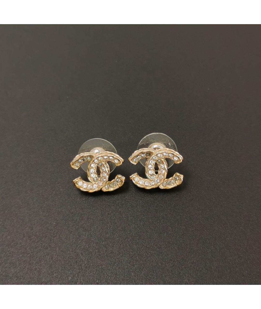 CHANEL Золотые металлические серьги, фото 3