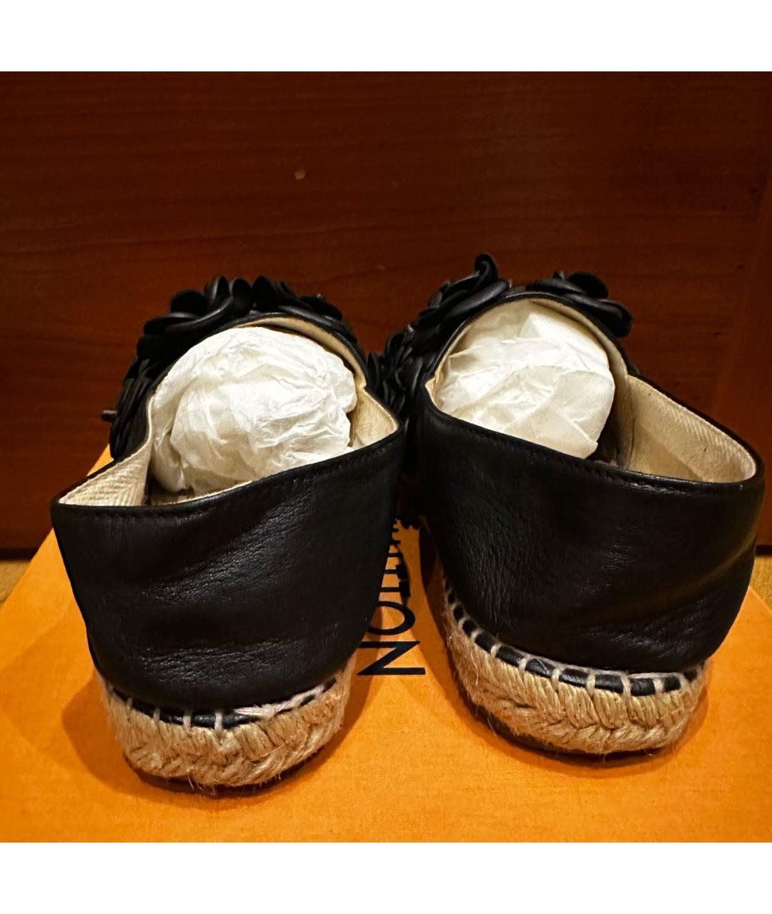 CHANEL Черные кожаные эспадрильи, фото 4