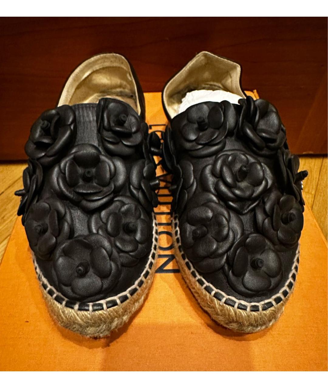 CHANEL Черные кожаные эспадрильи, фото 2