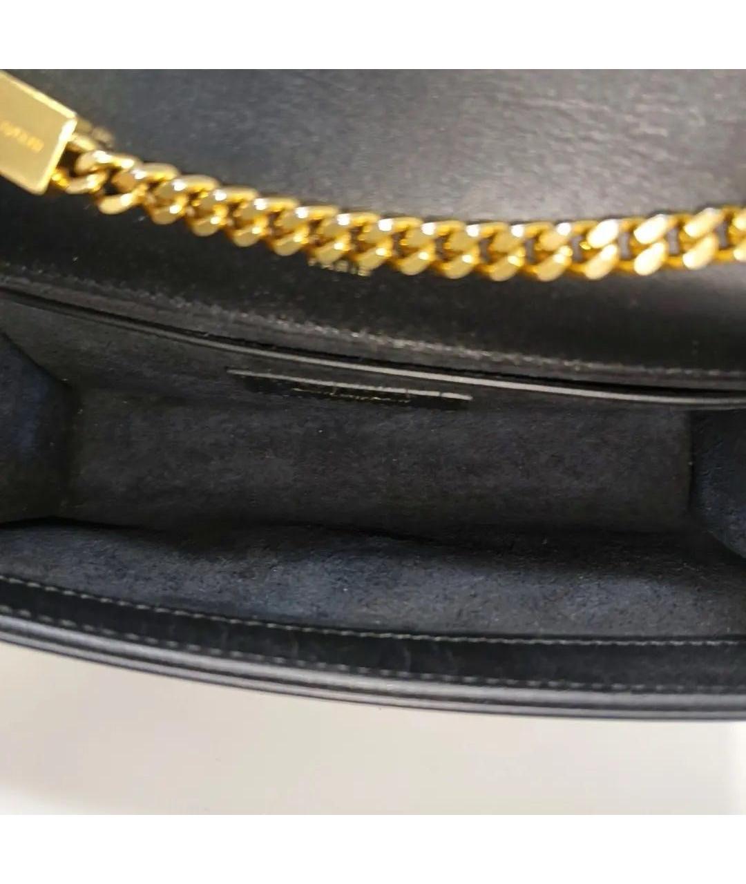 SAINT LAURENT Черная кожаная сумка через плечо, фото 5