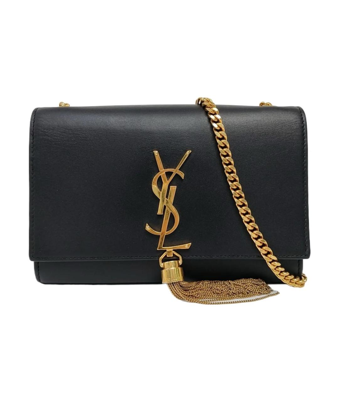 SAINT LAURENT Черная кожаная сумка через плечо, фото 9