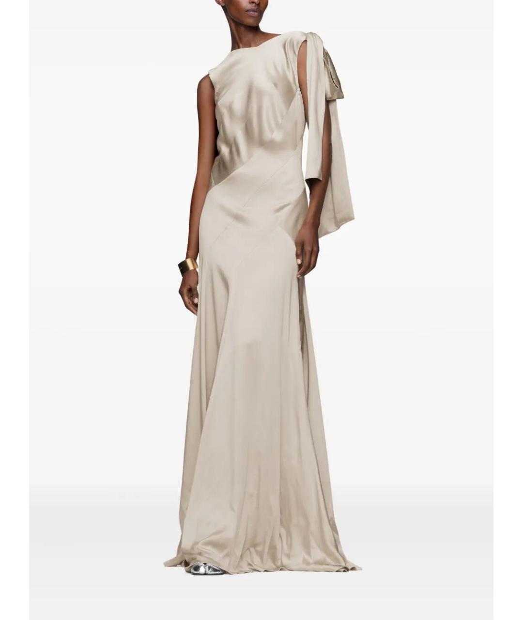 MAISON MARGIELA Бежевое вискозное вечернее платье, фото 2
