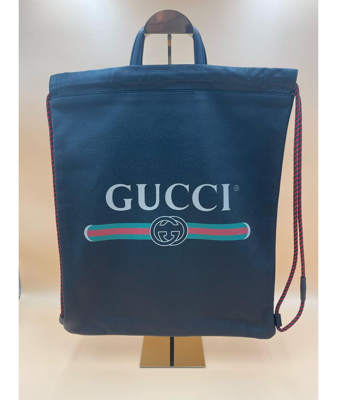 GUCCI Черный кожаный рюкзак, фото 2