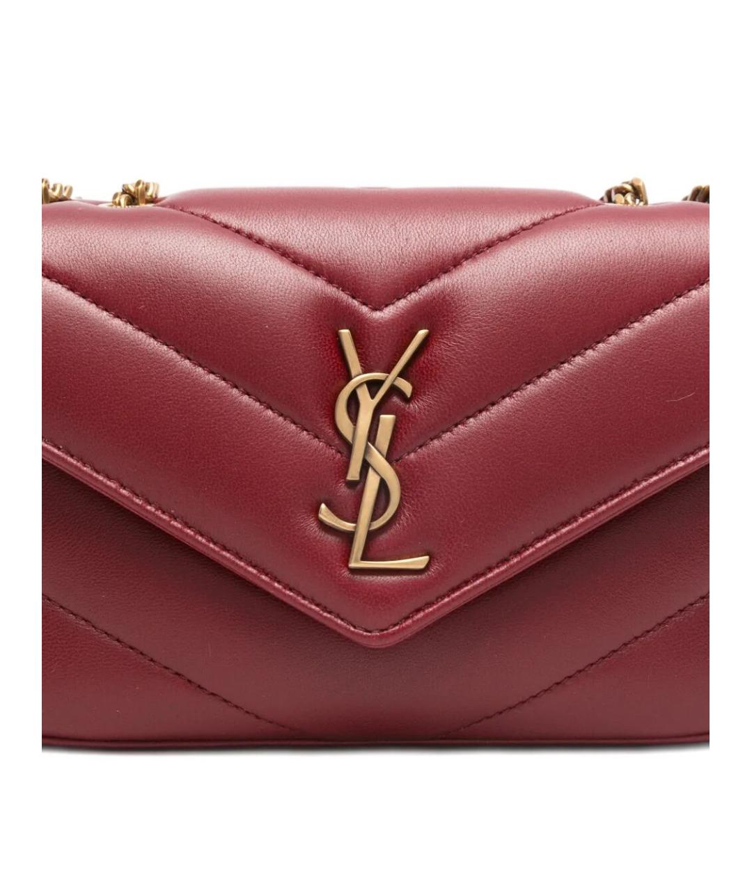 SAINT LAURENT Красная кожаная сумка через плечо, фото 4