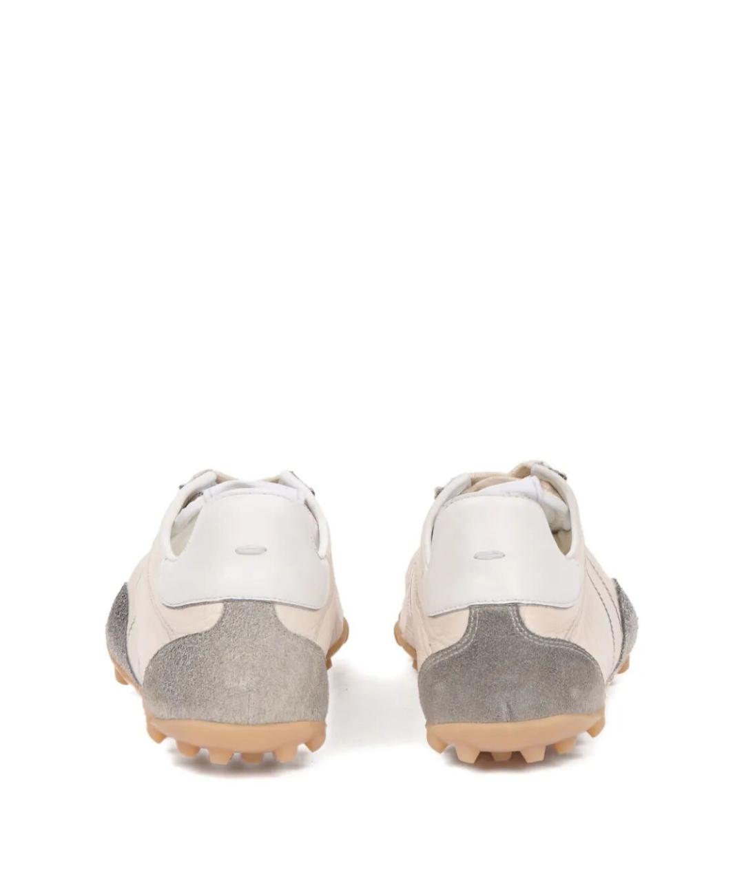 MAISON MARGIELA Бежевые кожаные кроссовки, фото 5