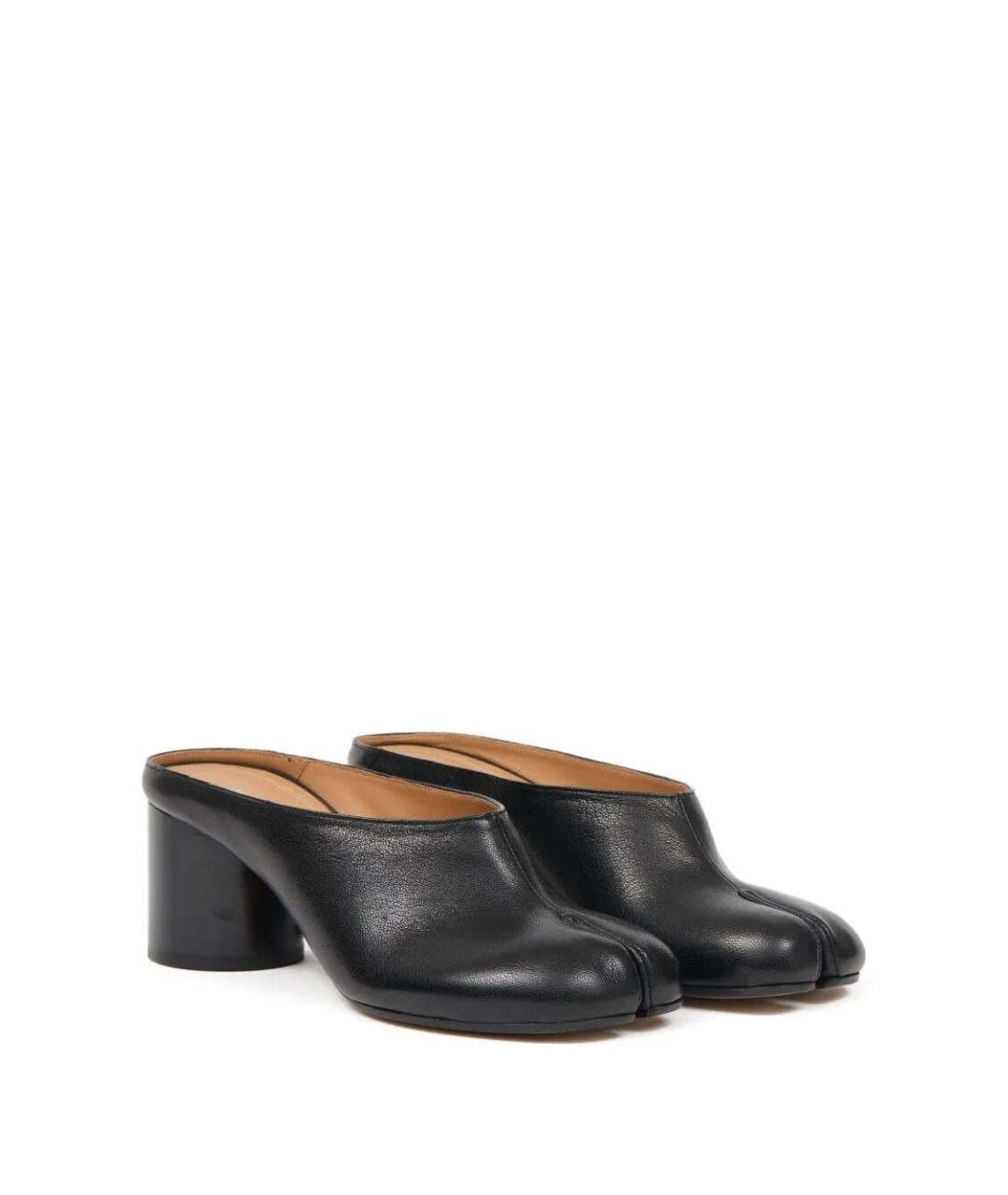 MAISON MARGIELA Черные кожаные мюли, фото 4