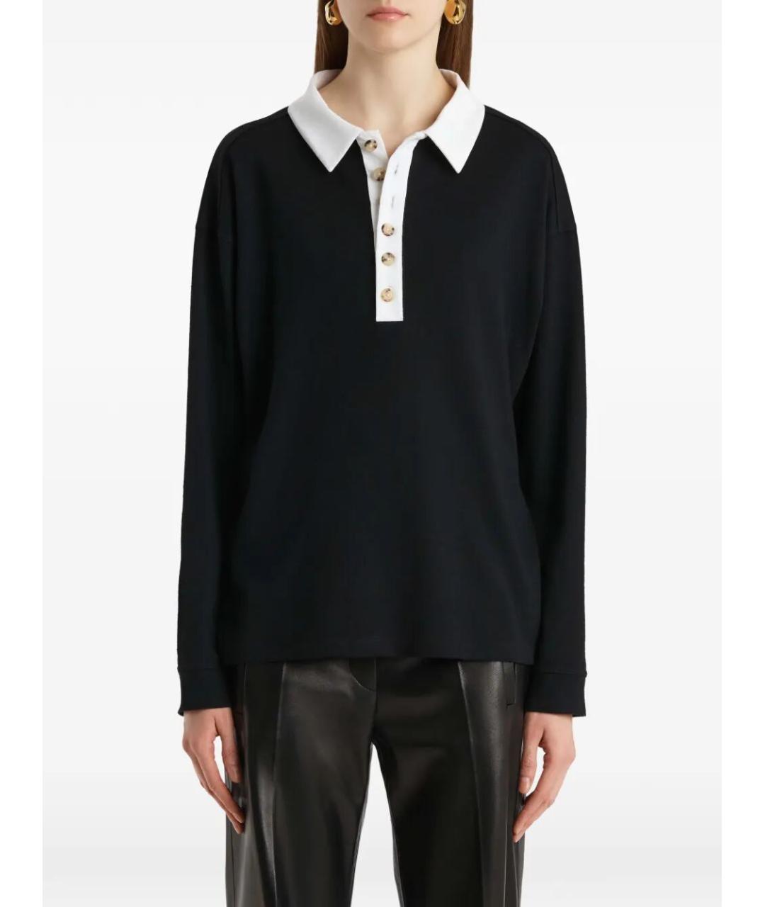 KHAITE Черная шелковая блузы, фото 4