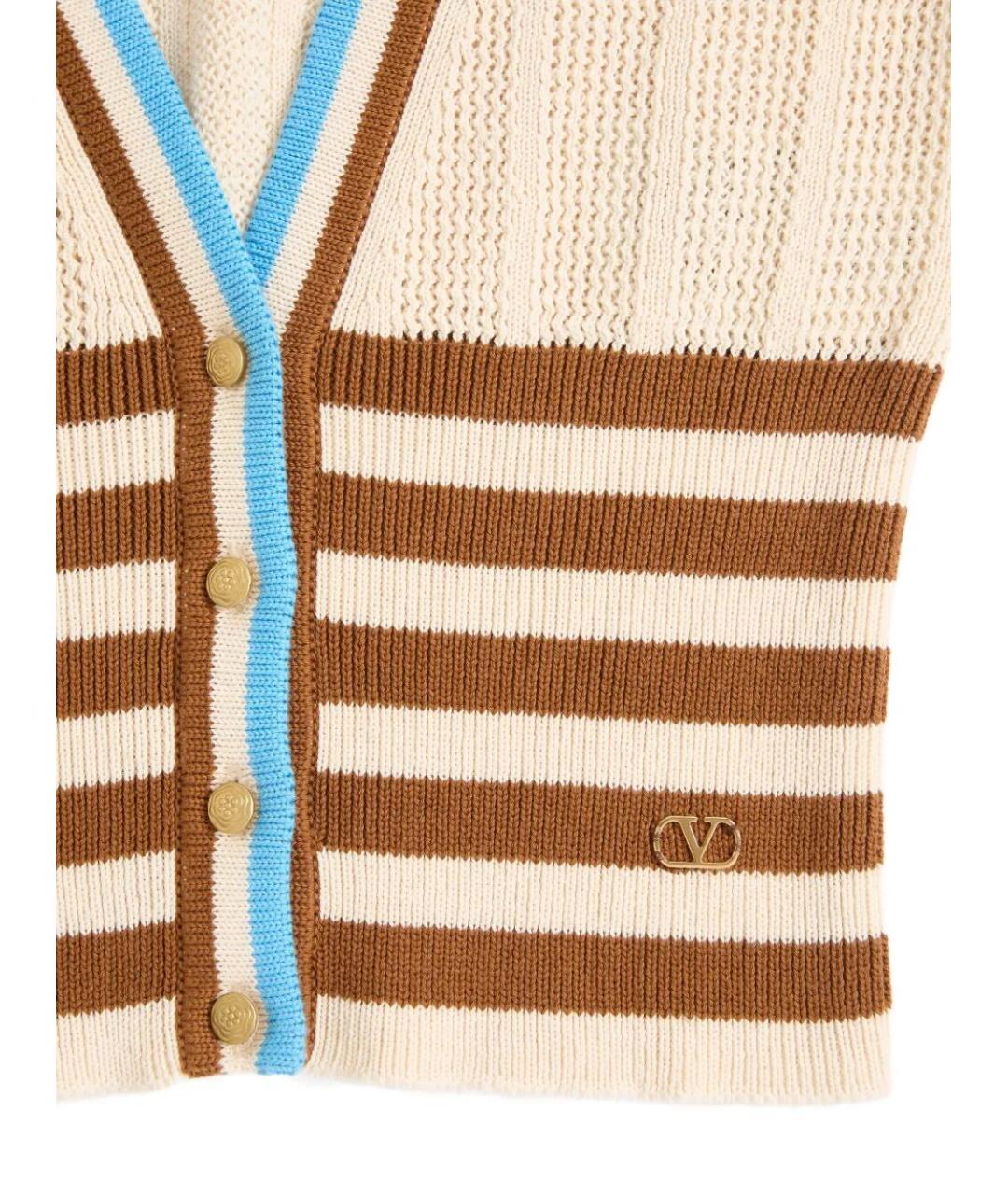 VALENTINO Бежевый хлопковый кардиган, фото 2