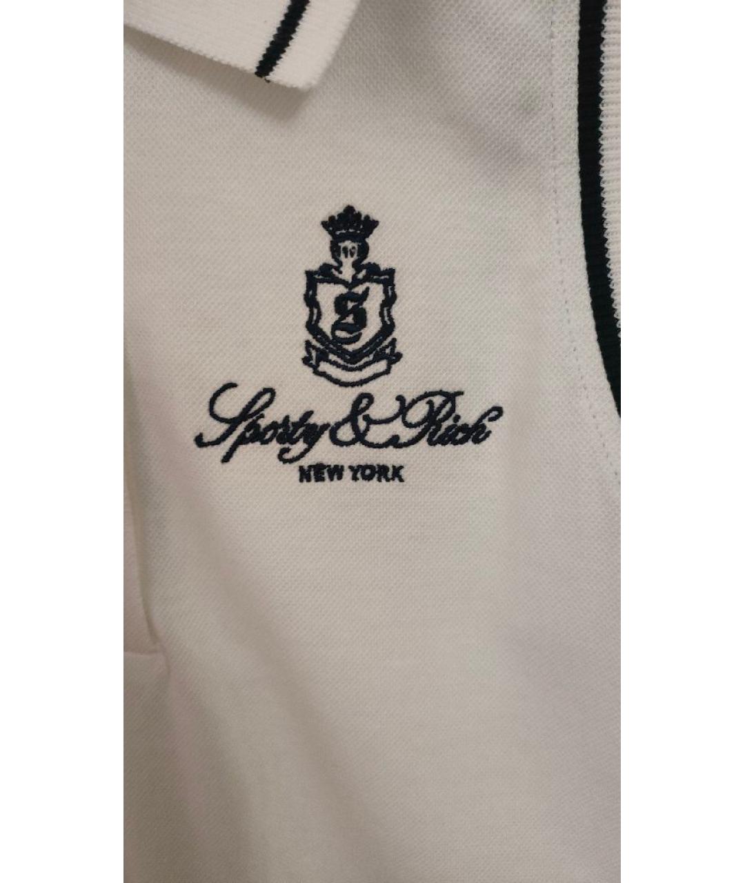 SPORTY AND RICH Белое хлопковое повседневное платье, фото 4