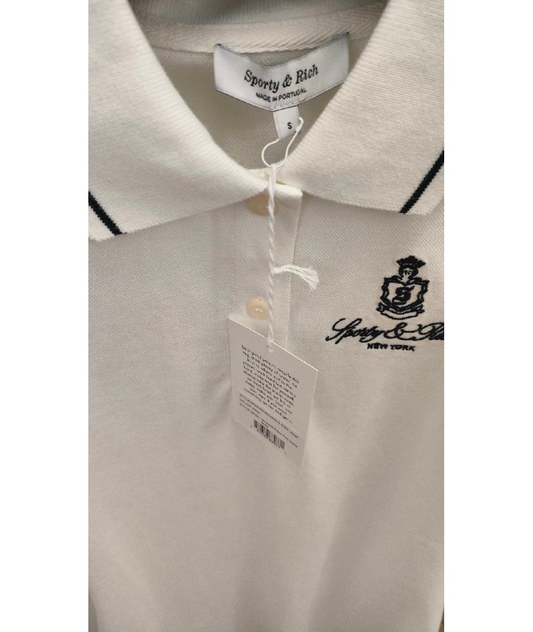 SPORTY AND RICH Белое хлопковое повседневное платье, фото 3