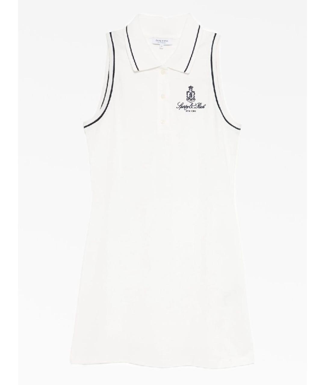 SPORTY AND RICH Белое хлопковое повседневное платье, фото 6