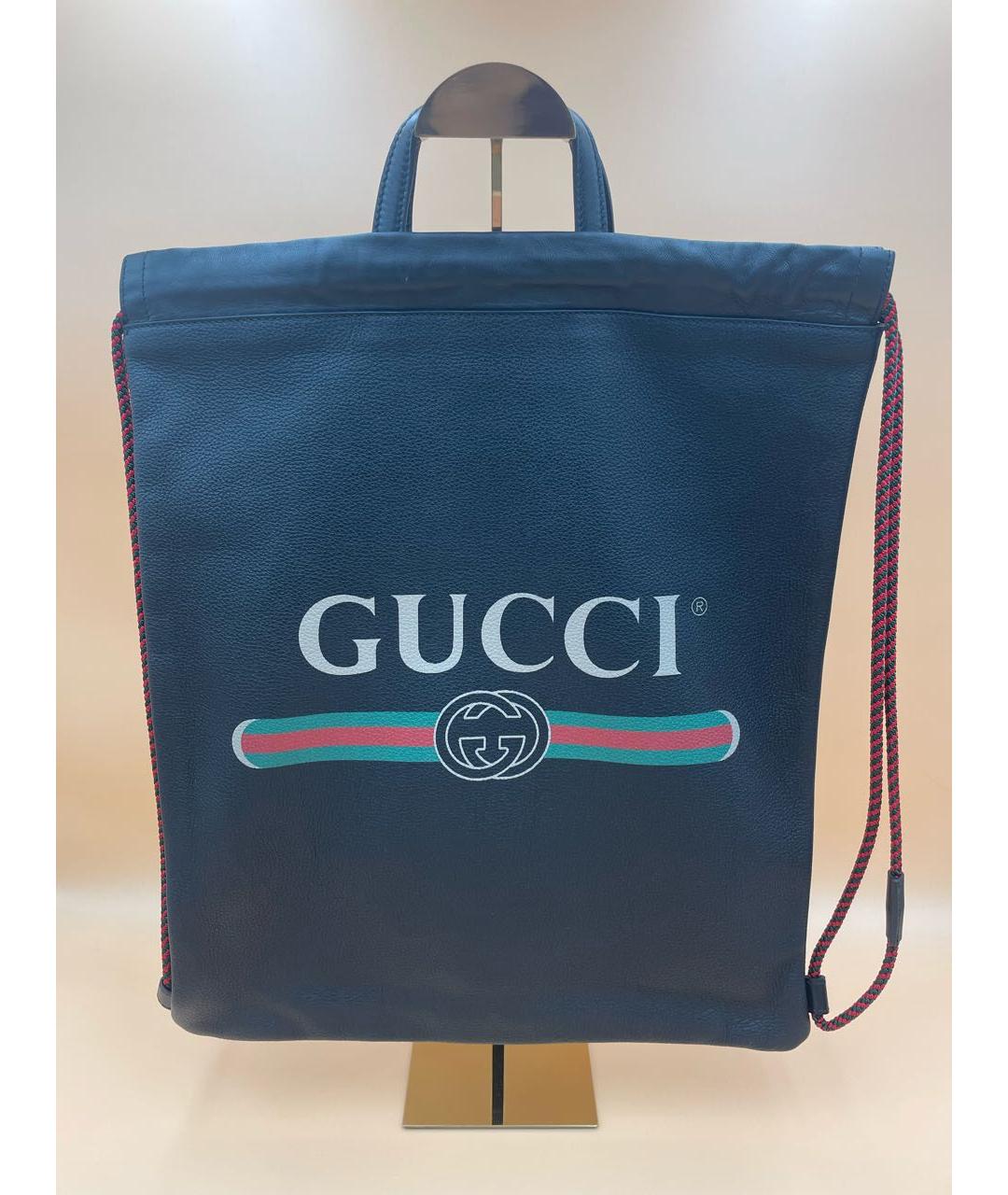 GUCCI Черная кожаная сумка тоут, фото 7