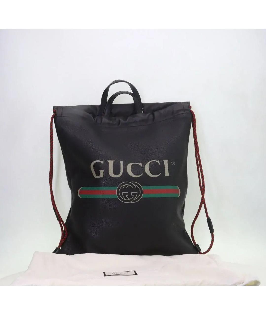 GUCCI Черная кожаная сумка тоут, фото 9