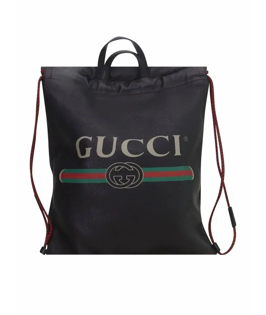 GUCCI Черная кожаная сумка тоут, фото 1