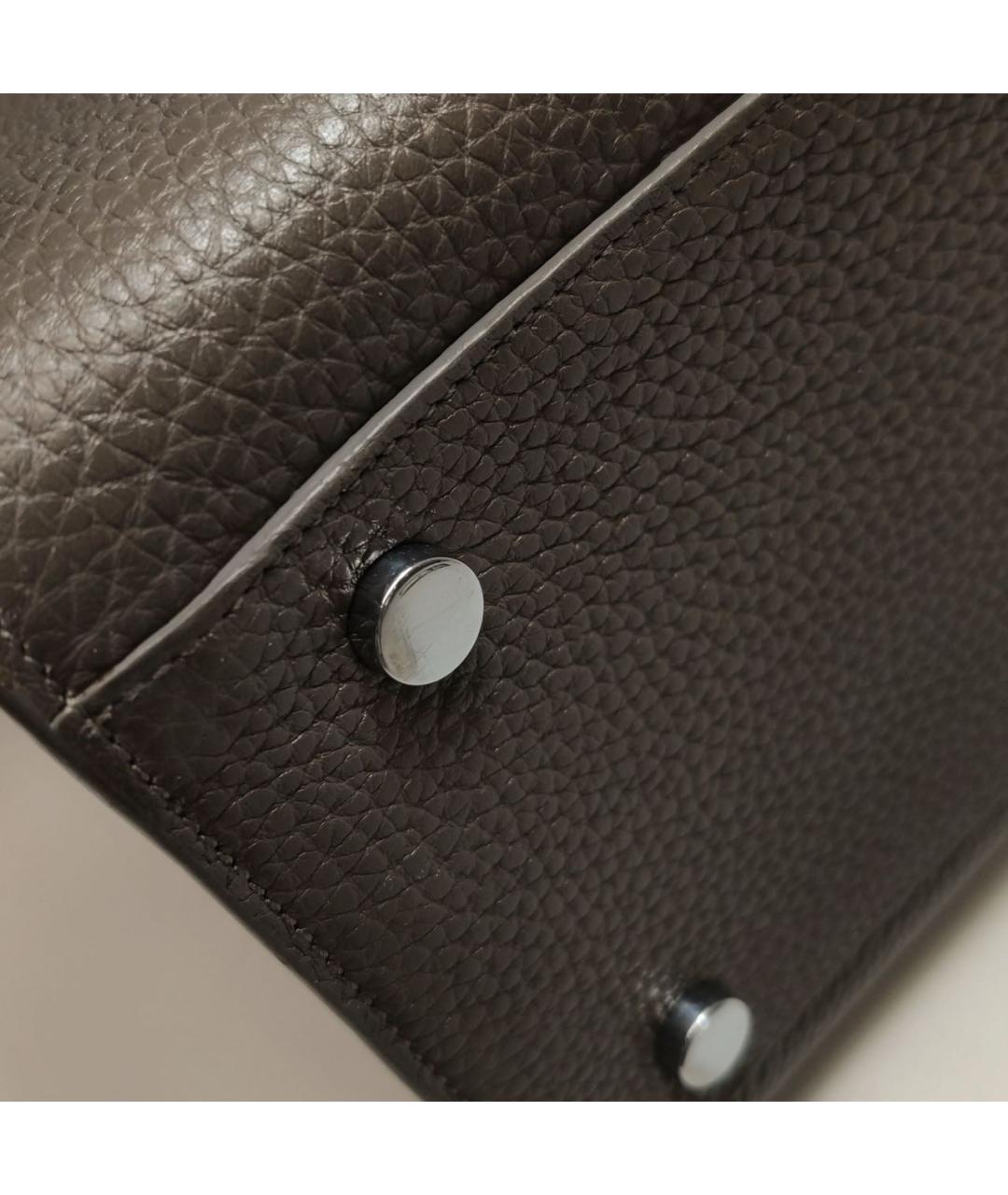 SAINT LAURENT Коричневая кожаная сумка тоут, фото 7