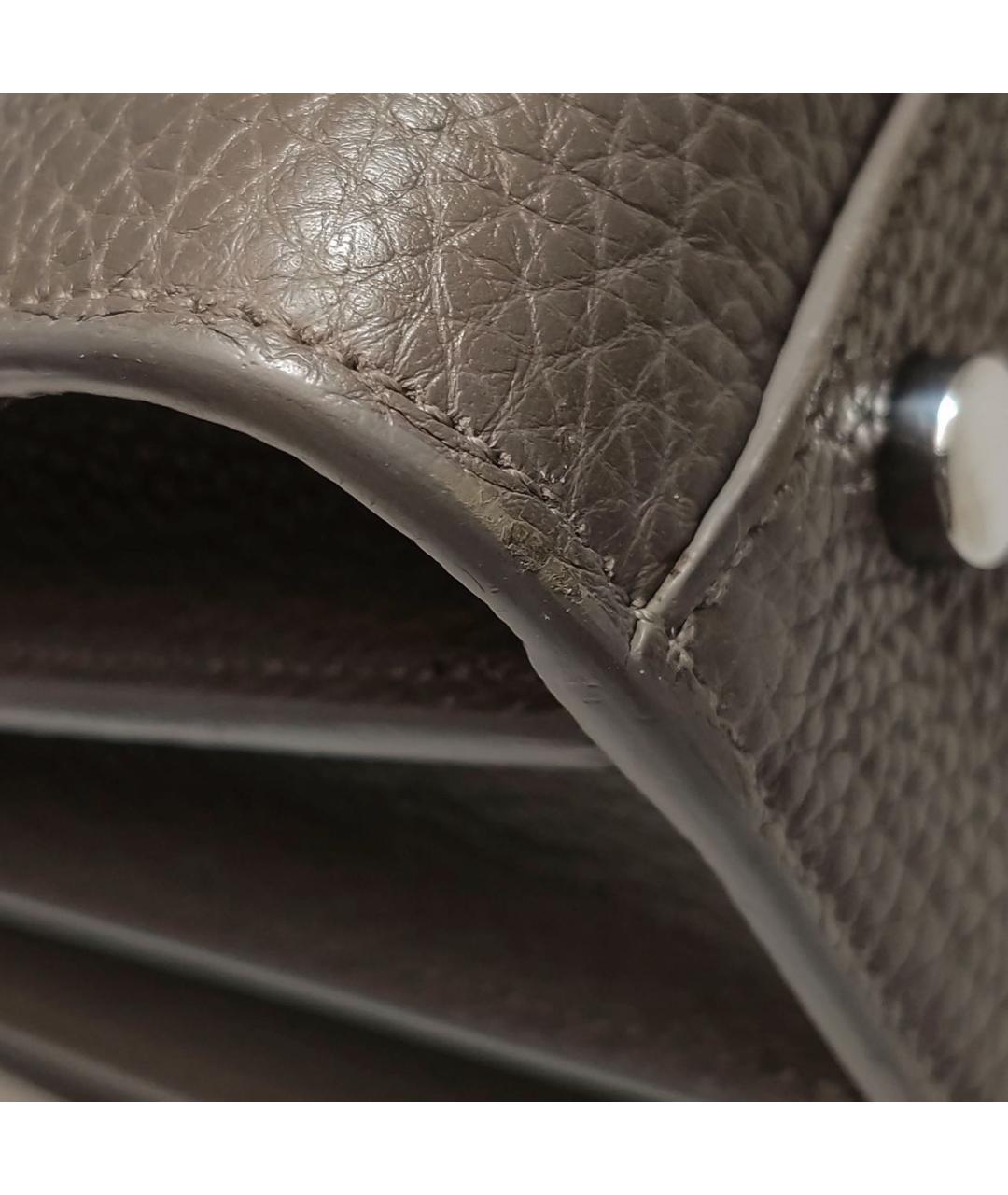 SAINT LAURENT Коричневая кожаная сумка тоут, фото 8