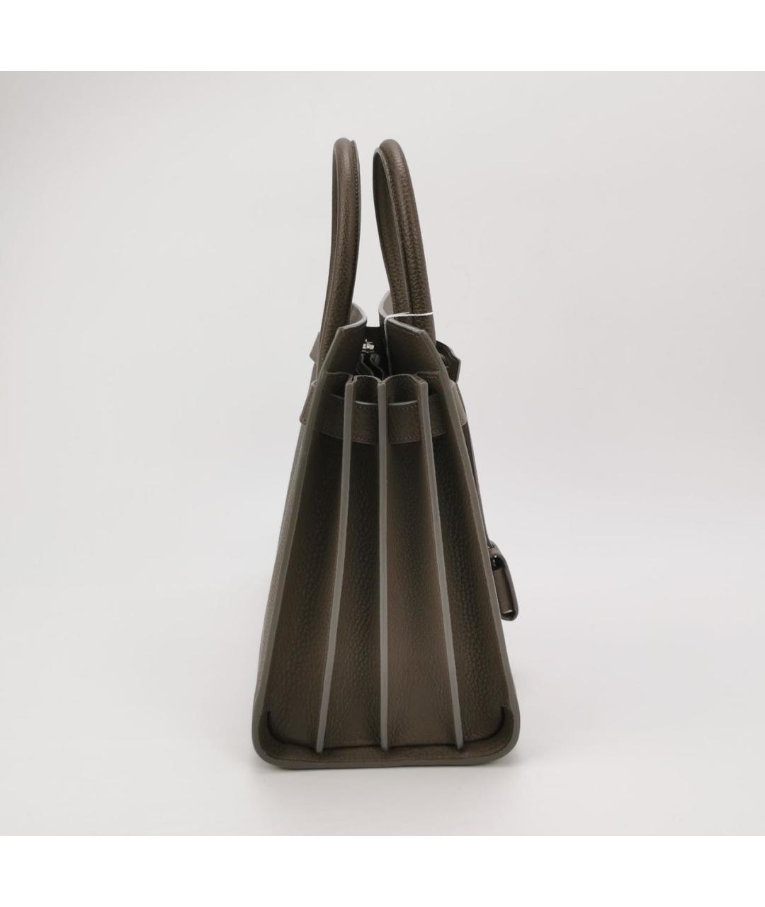 SAINT LAURENT Коричневая кожаная сумка тоут, фото 3