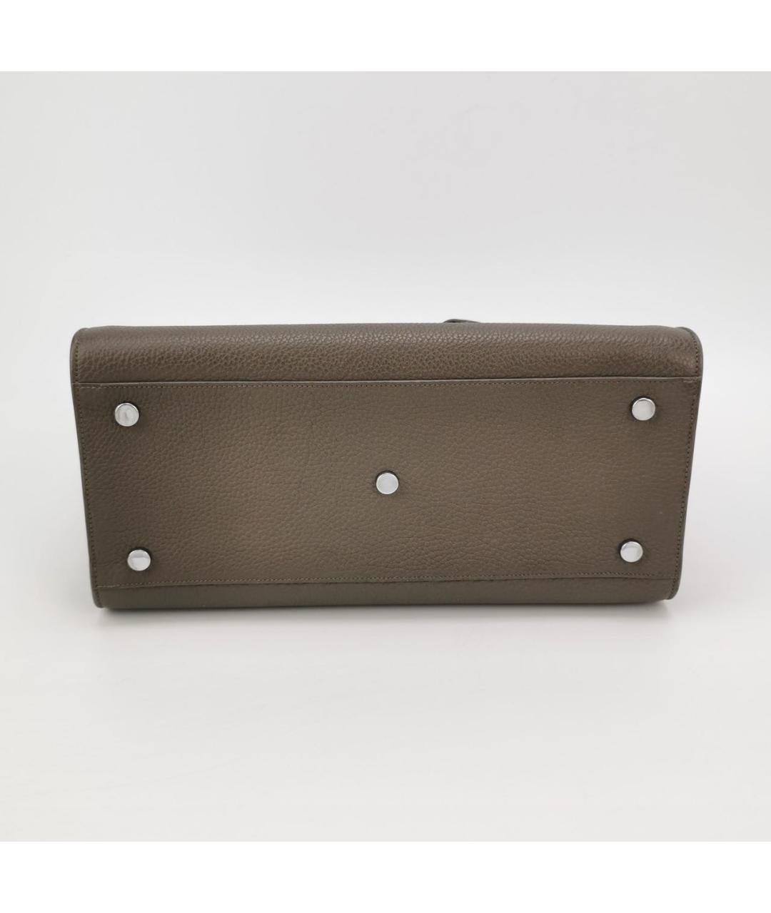 SAINT LAURENT Коричневая кожаная сумка тоут, фото 5