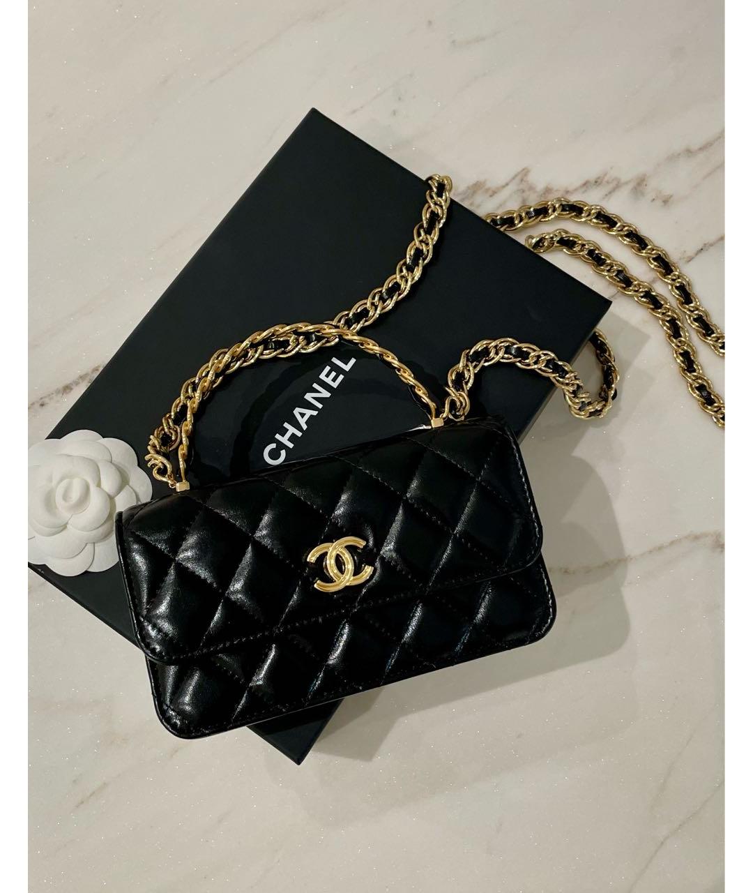 CHANEL Черная кожаная сумка через плечо, фото 2