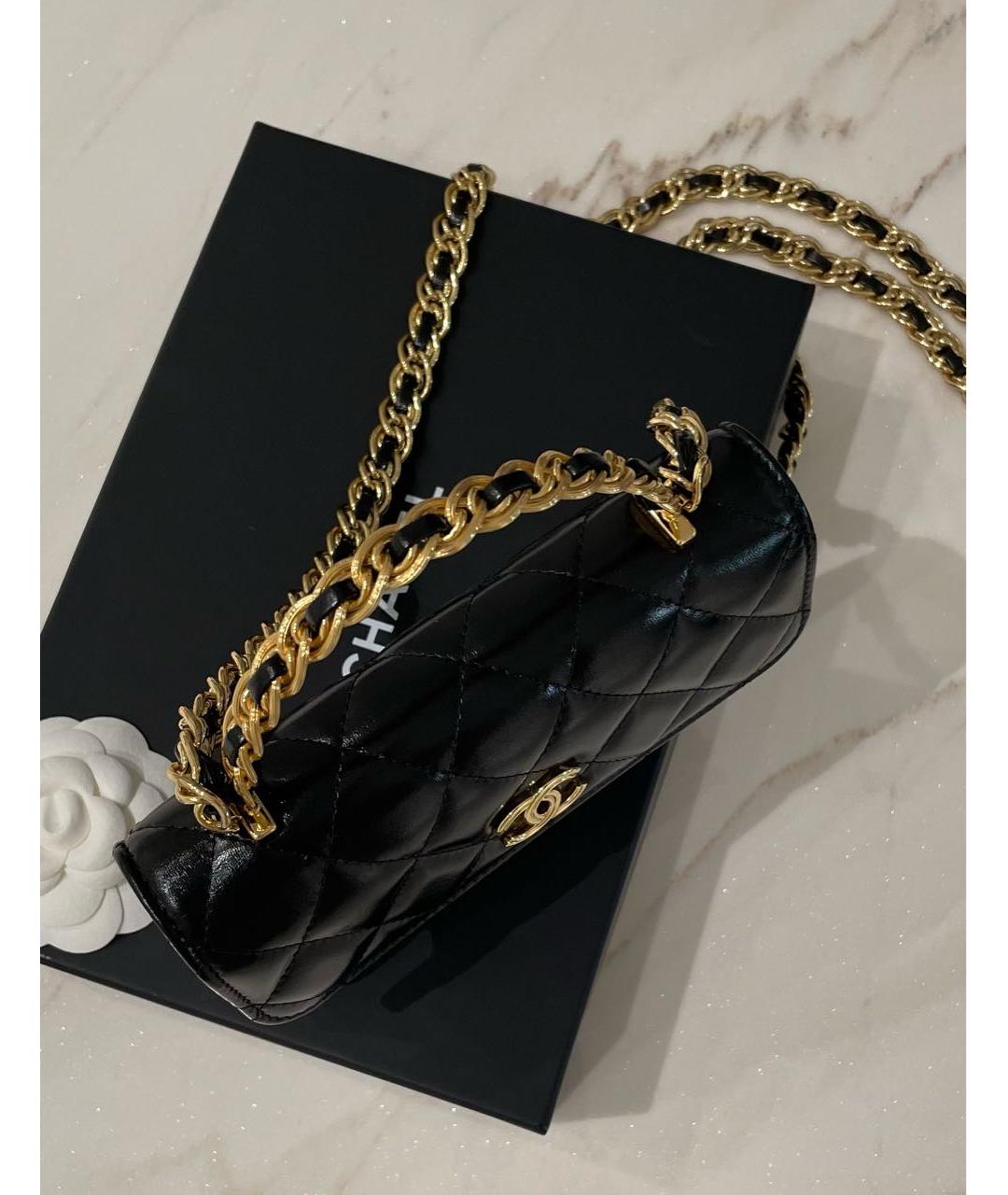 CHANEL Черная кожаная сумка через плечо, фото 4