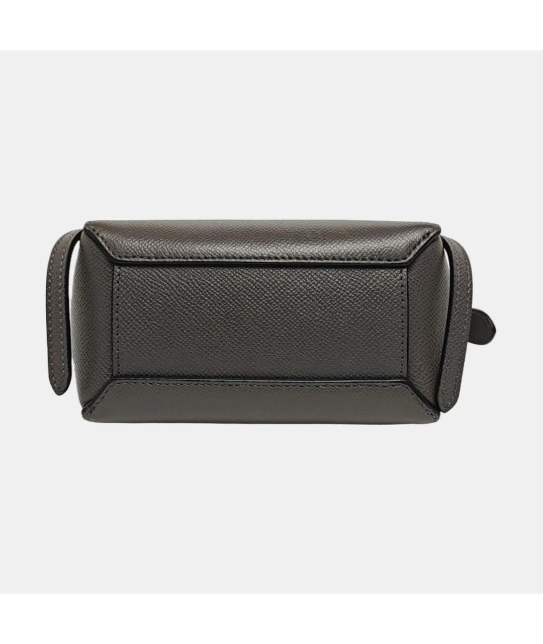 CELINE Антрацитовая кожаная сумка через плечо, фото 5
