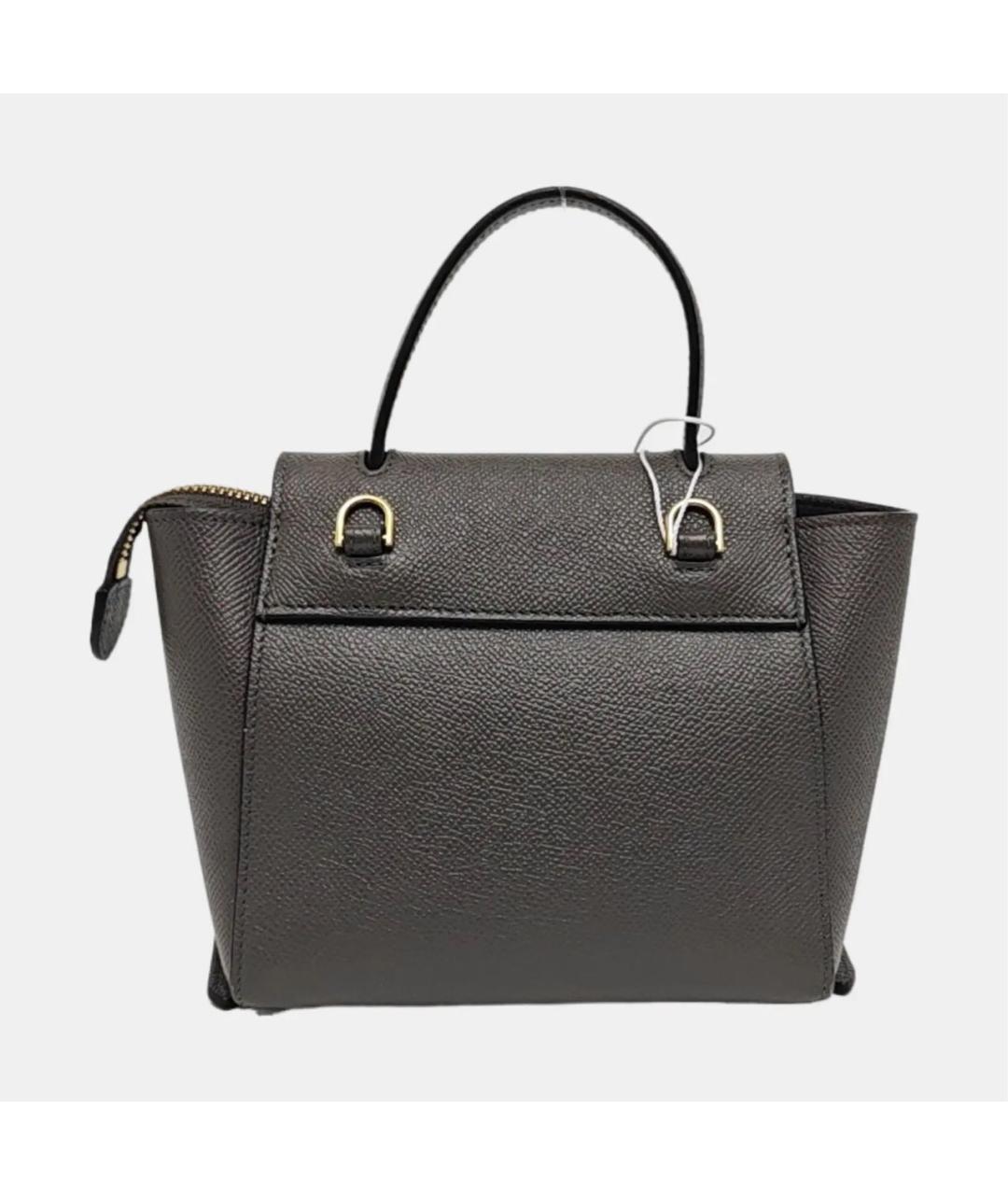 CELINE Антрацитовая кожаная сумка через плечо, фото 4