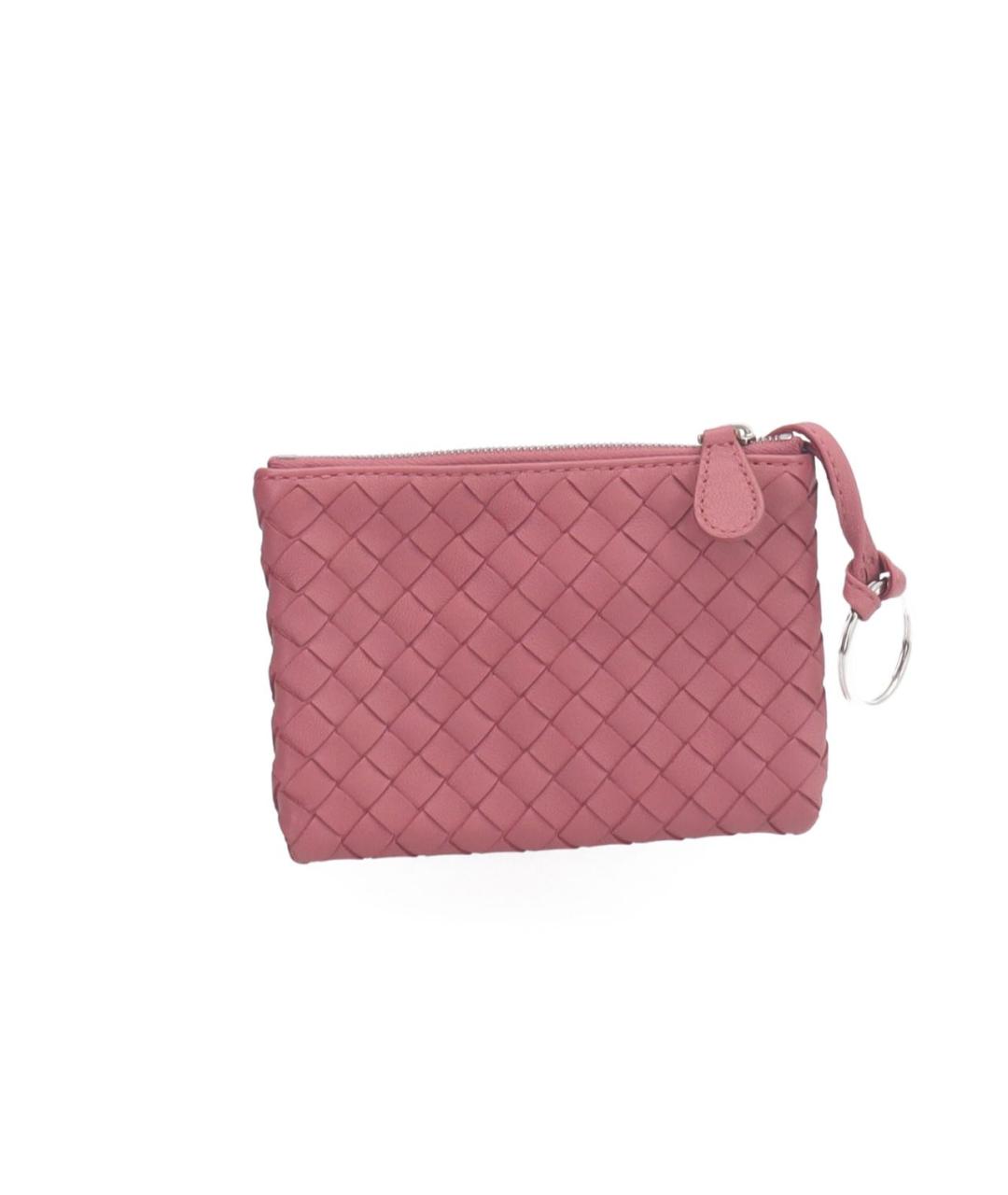 BOTTEGA VENETA Розовый кожаный кошелек, фото 2