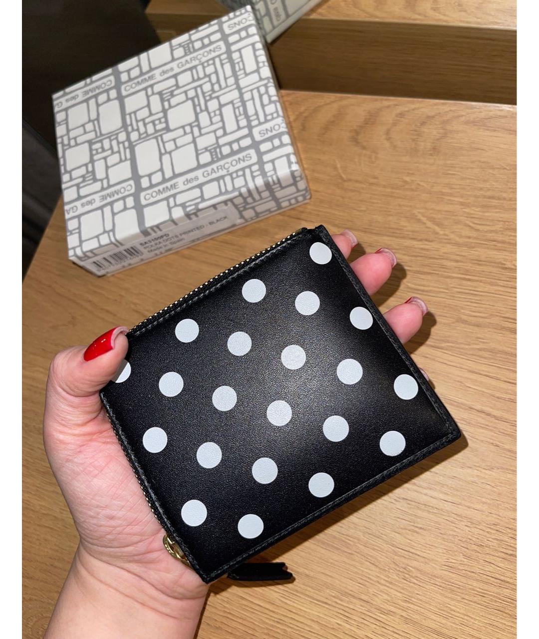 COMME DES GARÇONS Черный кожаный кошелек, фото 3