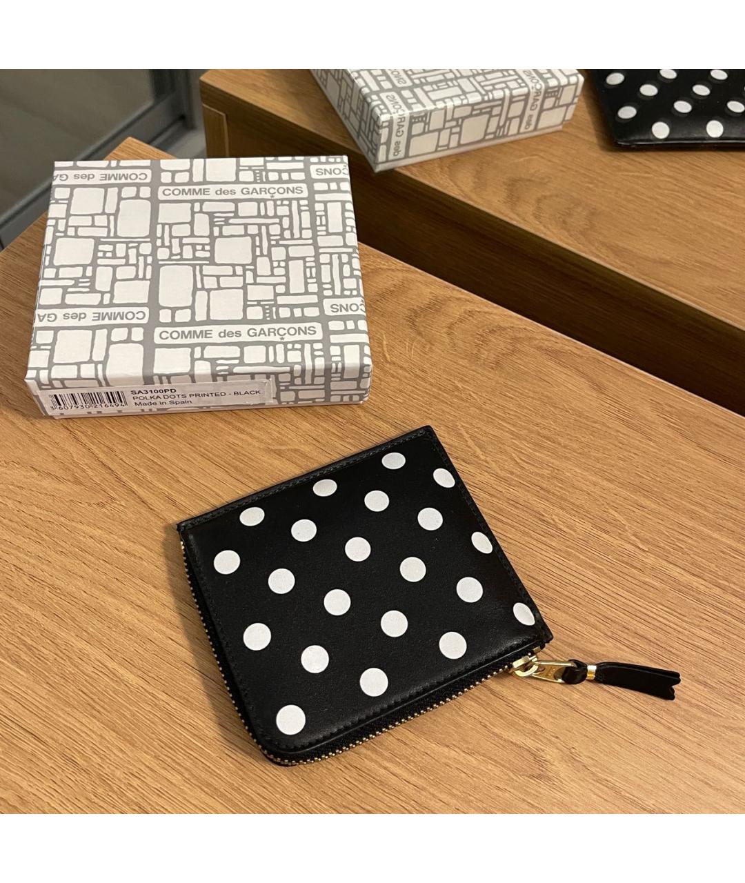 COMME DES GARÇONS Черный кожаный кошелек, фото 6