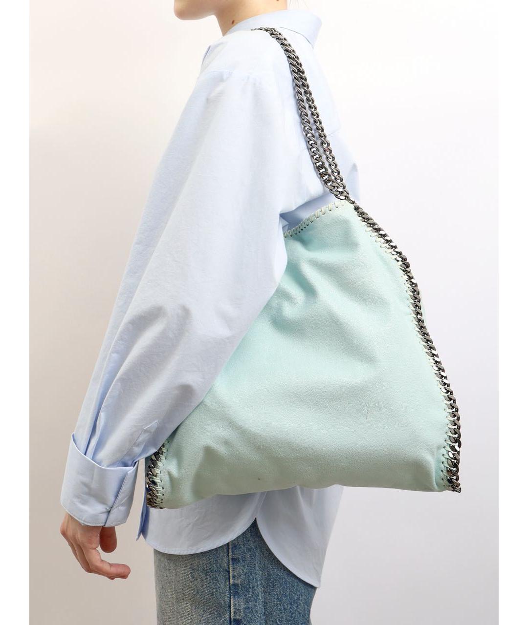 STELLA MCCARTNEY Голубая кожаная сумка тоут, фото 2