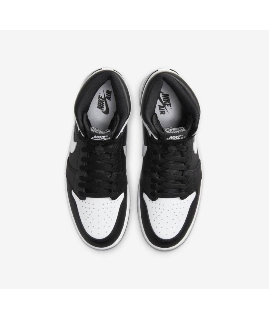 JORDAN Черные кожаные высокие кроссовки / кеды, фото 2