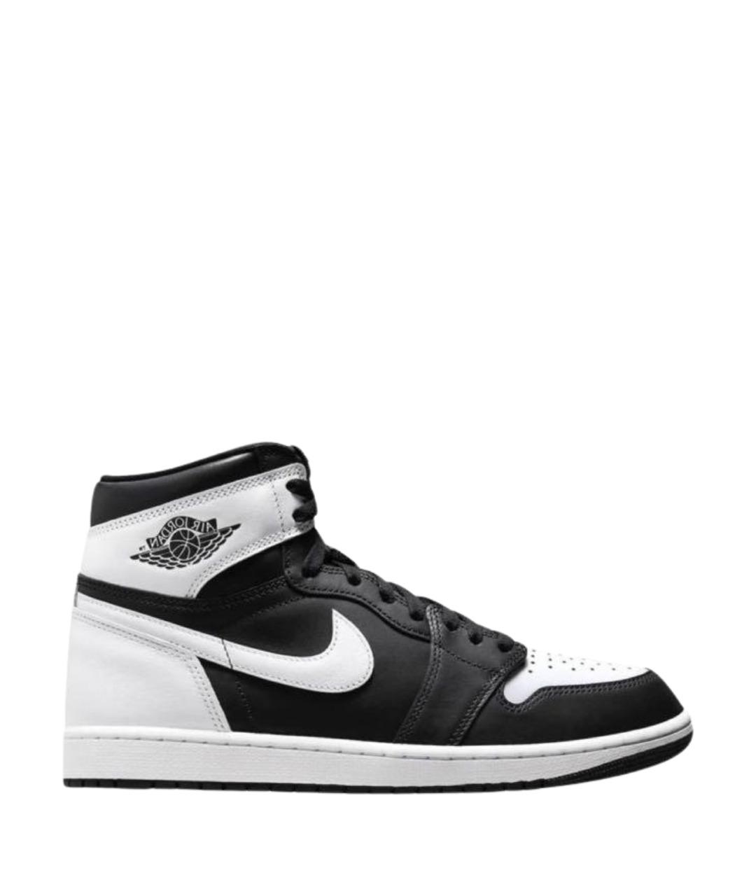 JORDAN Черные кожаные высокие кроссовки / кеды, фото 1