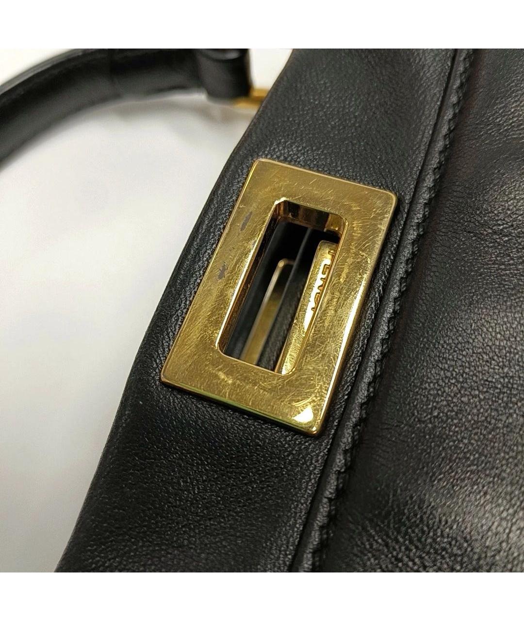 FENDI Черная кожаная сумка с короткими ручками, фото 8