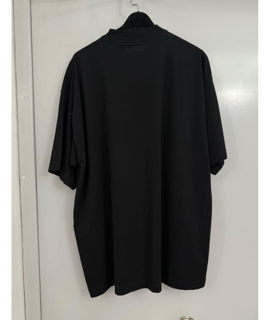 VETEMENTS Черная хлопковая футболка, фото 2