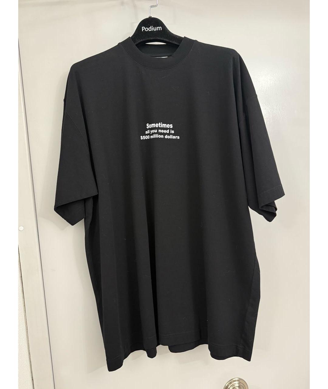 VETEMENTS Черная хлопковая футболка, фото 4