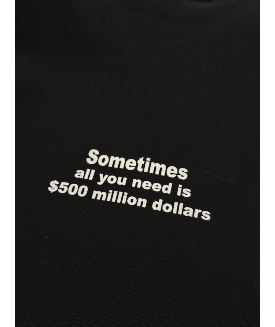 VETEMENTS Черная хлопковая футболка, фото 3